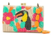 Thumbnail for your product : Serpui Marie Embroidered Straw Clutch
