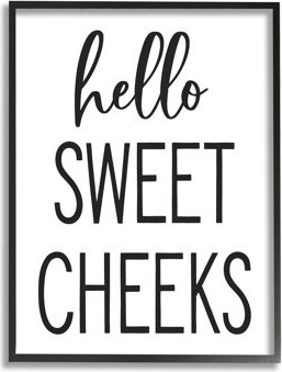 Stupell Industries Hello Sweet Cheeks Silly Bathroom Washroom Humor Giclee Texturized Art Set By Lettered And Lined