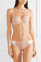 Thumbnail for your product : La Perla Marble Mood Embroidered Printed Stretch-tulle Underwired Bra