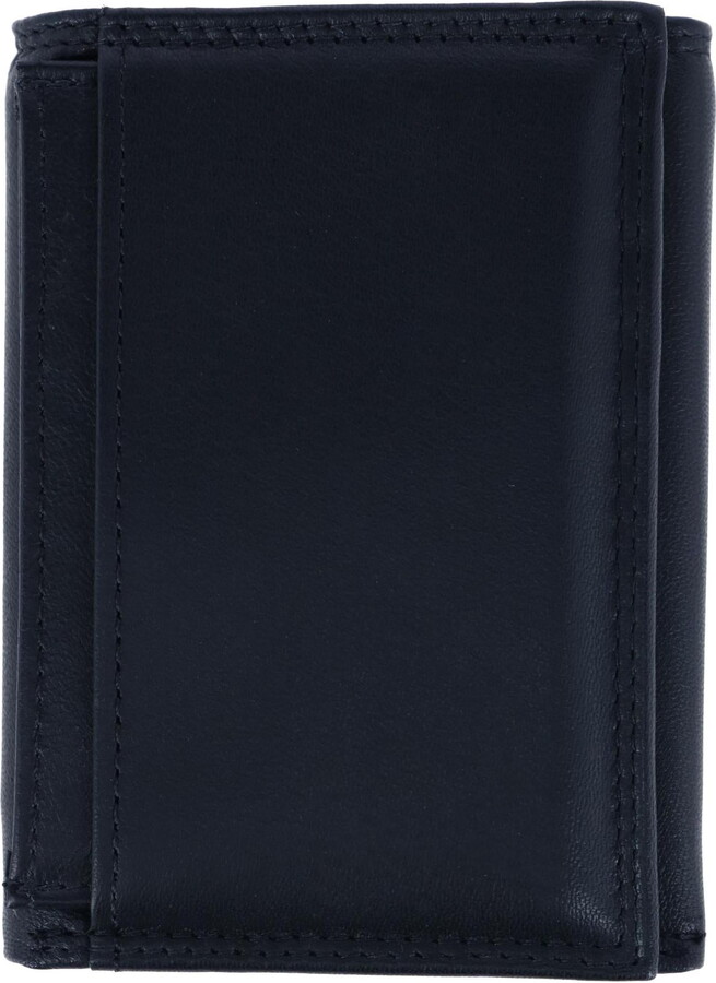 J. Buxton Men’s Emblem ID Three-Fold Leather, Black