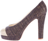 Thumbnail for your product : Chanel Tweed Cap-Toe Platform Pumps