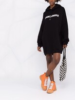 Thumbnail for your product : DSQUARED2 Logo-Print Hooded Sweatshirt Dress