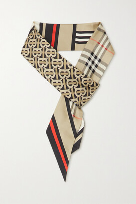 Burberry Printed Silk-twill Scarf - Neutrals - ShopStyle Scarves & Wraps