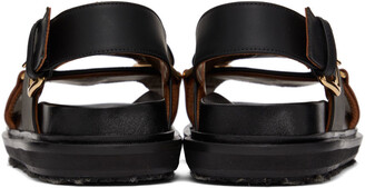 Marni Black & Brown Fussbett Sandals