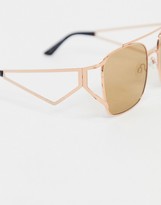 Thumbnail for your product : Jeepers Peepers rose gold tinted sunglasses