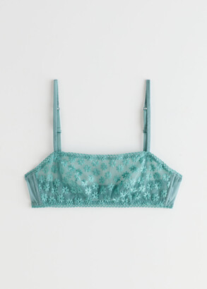 And other stories Floral Embroidered Bandeau Bra