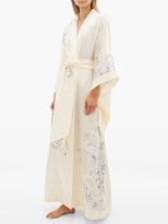 Thumbnail for your product : Carine Gilson Floral-print Silk-satin Robe - White Print