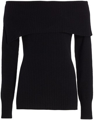 Saks Fifth Avenue COLLECTION Off-The-Shoulder Cashmere Sweater