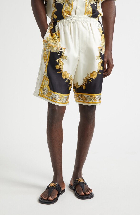 Versace Coral Theatre Silk Shorts