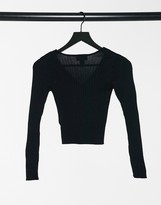 Thumbnail for your product : Monki Silja knitted cardigan in black