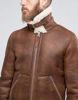 Thumbnail for your product : Schott Shearling Flight Jacket Slim Fit In Tan