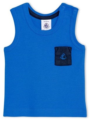 Petit Bateau Baby boys tank top with contrasting pocket