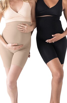 2 Pcs Womens Seamless Maternity Shapewear High Waist Mid-thigh
