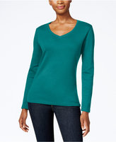 Thumbnail for your product : Karen Scott Petite V-Neck Top, Only at Macy's
