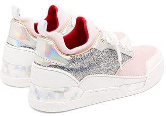 Christian Louboutin Aurelien Holographic Glitter Trainers - Pink Silver