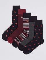 Thumbnail for your product : Marks and Spencer 5 Pack Cotton Rich Cool & Freshfeetâ"¢ Socks