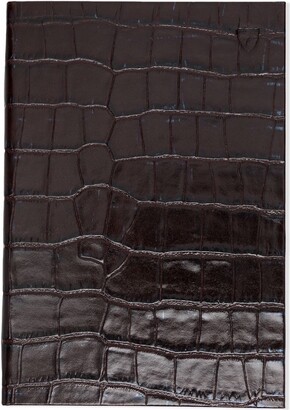 Aspinal of London Crocodile-Effect Leather Notebook