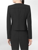 Thumbnail for your product : Calvin Klein Womens Exposed Zip Front Cropped Suit Jacket