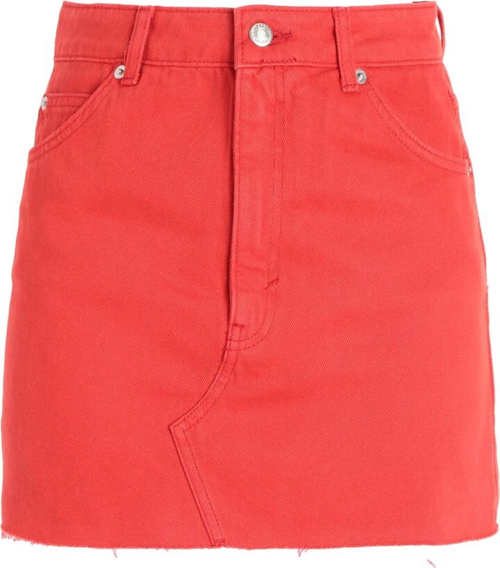 Women's Red Denim Skirts | ShopStyle