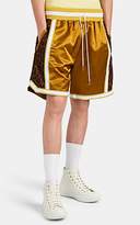 Thumbnail for your product : Just Don Men's Leopard-Inset Cotton-Blend Basketball Shorts - Gold