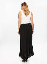 Thumbnail for your product : Evans Black Frill Front Maxi Skirt