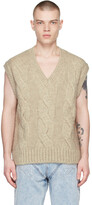 Thumbnail for your product : we11done Beige Brushed Cable Knit Vest