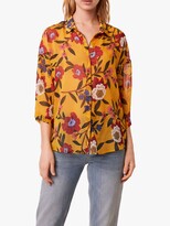 Thumbnail for your product : French Connection Eloise Sheer Crinkle Floral Shirt, Mustard Seeds/Multi