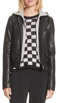 Thumbnail for your product : A.L.C. Edison Leather Jacket with Removable Hooded Inset