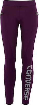 Converse Girls Purple zip side leggings