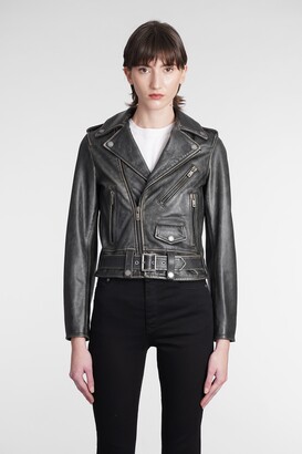 Golden Goose Leather Jacket In Black Leather - ShopStyle