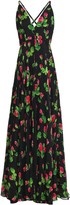 Thumbnail for your product : Milly Floral-print Silk-voile Halterneck Maxi Dress