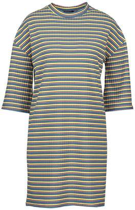 boohoo Multi-Colour Stripe Oversized T-Shirt Dress