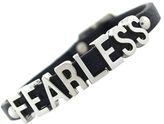 Thumbnail for your product : BCBGeneration Bracelet, Silver-Tone Black PVC "Fearless" Mini Affirmation Bracelet