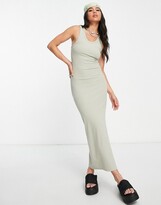 Thumbnail for your product : Weekday racer back dress in khaki