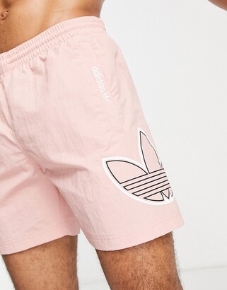 adidas SPRT Outline logo swim shorts in light pink
