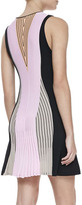 Thumbnail for your product : Ohne Titel Suspension Striped Flared Knit Dress