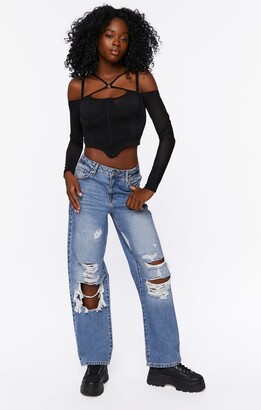 Forever 21 Strappy Off-the-Shoulder Bustier Top