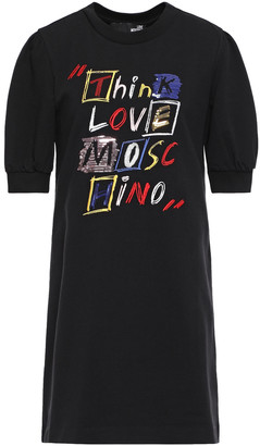 Love Moschino Embellished French Cotton-blend Terry Mini Dress