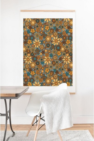 AlisaGalitsynaCyanRetroBloom18"x24"ArtPrintandHanger-Society6