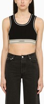 Black jersey cropped top 