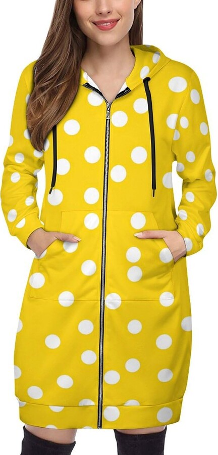 Generic Yellow Polka-Dots Womens Hoodies Fashion Tops Long Sleeve Shirts Sweatshirts Sweaters for Fall Winter