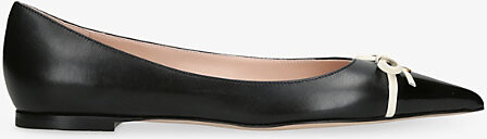 Womens Blk/White Bepointy Leather Ballerina Flats Eur 42/ 9 Uk Women