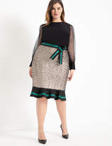 Thumbnail for your product : ELOQUII Sequin Column Skirt With Flounce