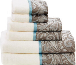 6-Piece Modern Towel Set 100% Cotton Soft and Absorbent (2 Bath Towels (27x52), 2 Hand Towels (16x28) and 2 Finger Towels (12x18))