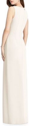 Jenny Packham Bridesmaids V-Neck Sleeveless Drape-Front Gown Bridesmaid Dress with Slit