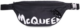 Alexander McQueen Logo Graffiti Print Nylon Belt Bag
