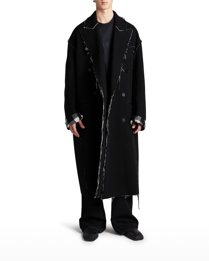 Balenciaga Men's RawEdge Overcoat ShopStyle Raincoats & Trench Coats