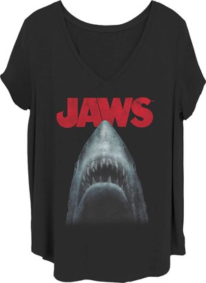 Fifth Sun Women's Jaws Out of Water Junior's Plus Short Sleeve Tee Shirt