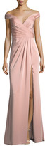 Thumbnail for your product : Faviana Off-the-Shoulder Column Faille Satin Evening Gown