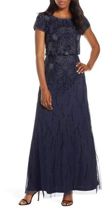 Adrianna Papell Bead Embellished Evening Gown